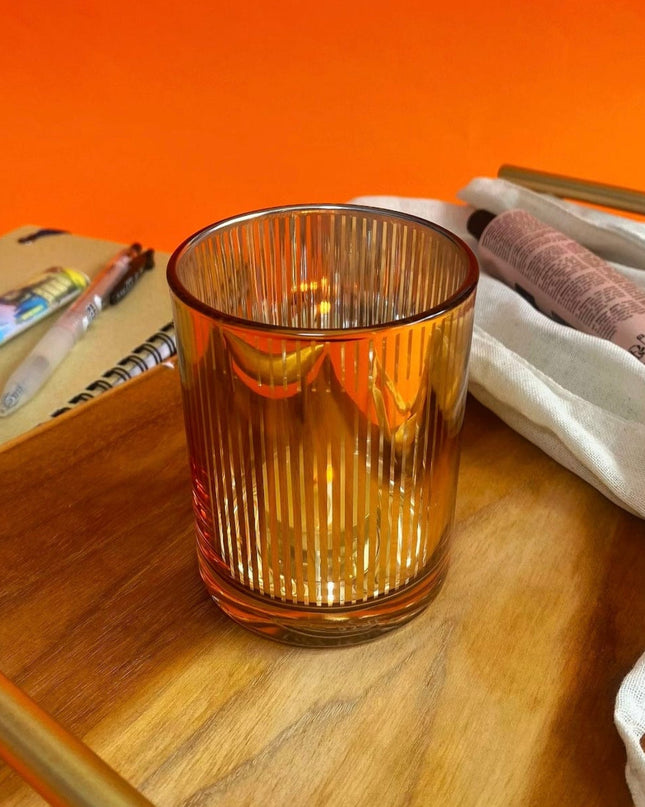 Casa Duniya Gold Glass Candle Holder Isha Candle Holder