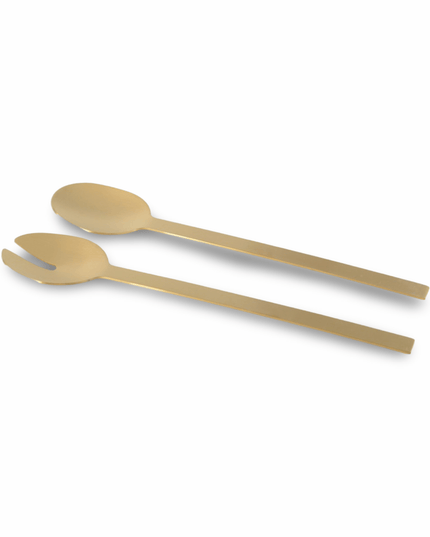 Casa Duniya Gold Stainless Steel Salad Servers Ruva Salad Servers