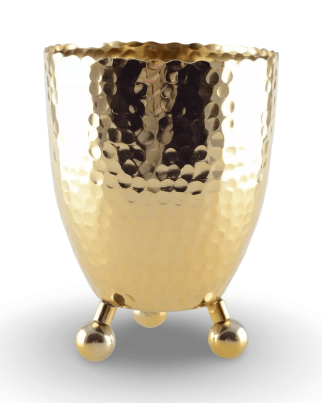 Casa Duniya Hammered Gold Ice Bucket Gold Chameli Ice Bucket with Tongs