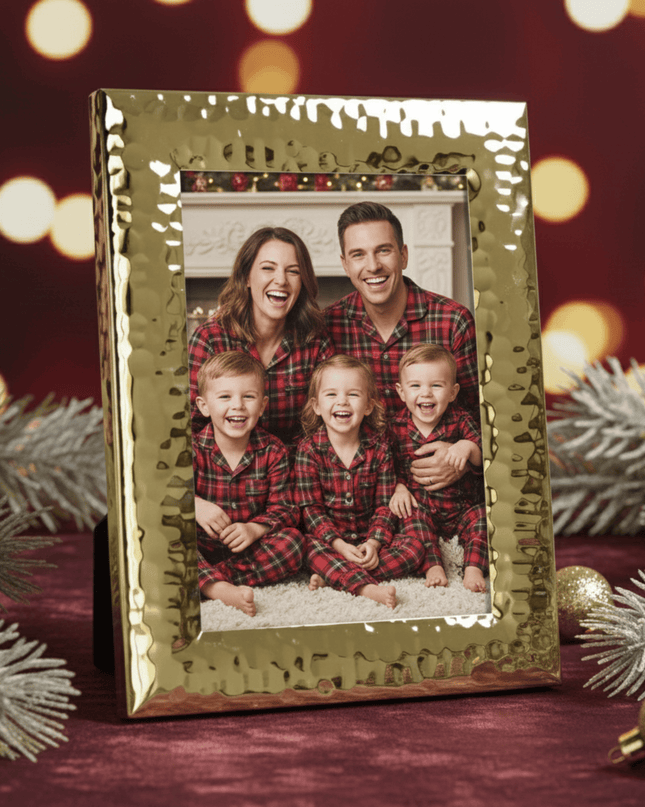 Casa Duniya Hammered Gold Picture Frame Gold Chameli Photo Frame