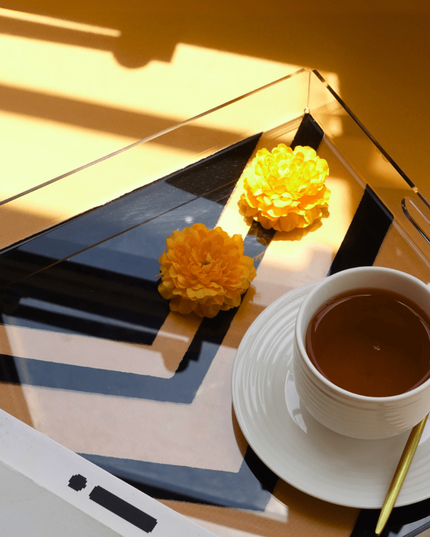 Casa Duniya Hand-Painted Acrylic Serving Trays Sahar Tray