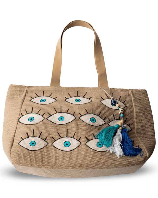 Casa Duniya Hand-Painted Canvas Tote Bag Nissi Canvas Beach Bag