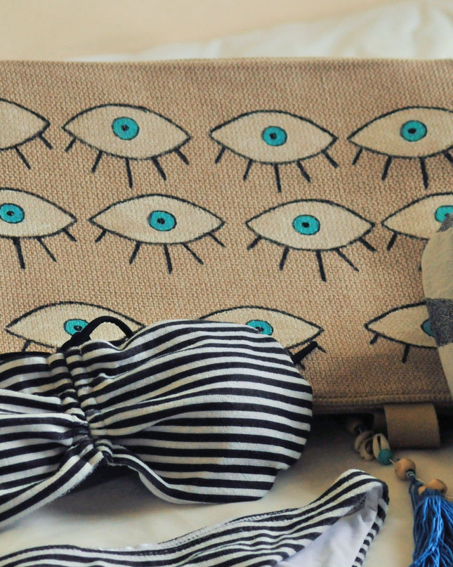 Casa Duniya Hand-Painted Canvas Tote Bag Nissi Canvas Beach Bag