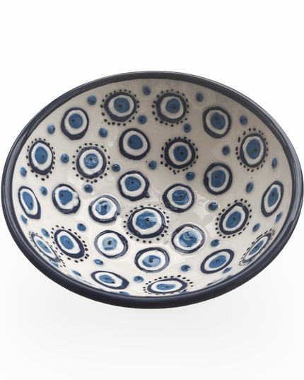 Casa Duniya Hand-Painted Ceramic Evil Eye Bowl Round Nazar Bowl