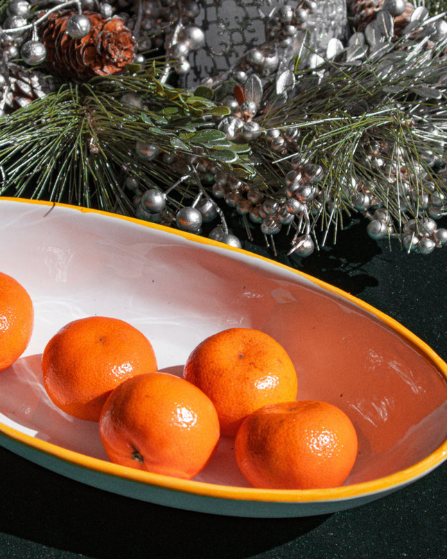 Casa Duniya Hand-Painted Ceramic Serving Platter Margarita Serving Plate