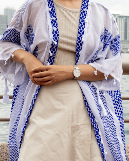 Casa Duniya Hand-Painted Cotton Beach Cover-Ups Tyre Kaftans