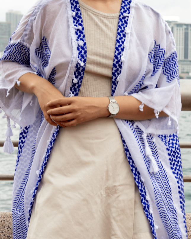 Casa Duniya Hand-Painted Cotton Beach Cover-Ups Tyre Kaftans