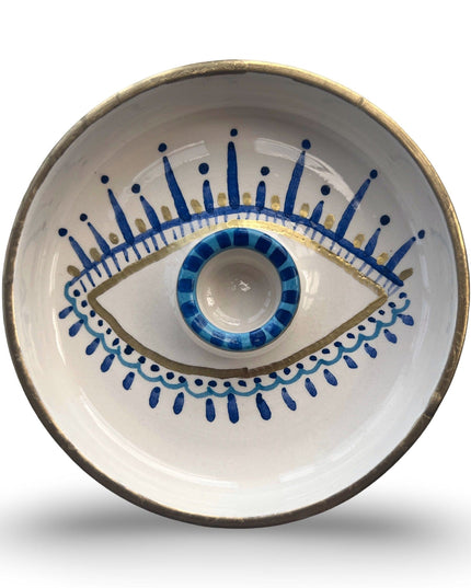 Casa Duniya Hand-Painted Evil Eye Palo Santo Holder Shanti Palo Santo Holder