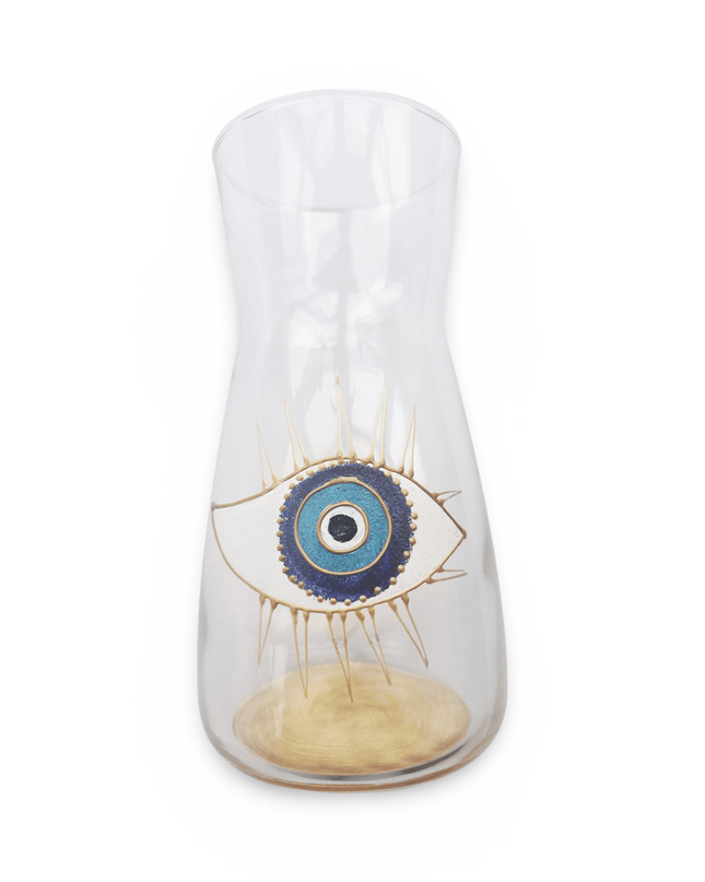 Casa Duniya Hand-Painted Evil Eye Water Carafe Nora Water Carafe