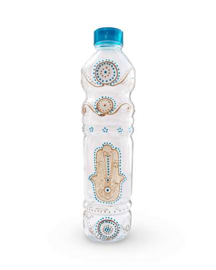 Casa Duniya Hand-Painted Hamsa Water Bottle Sadia Water Bottle