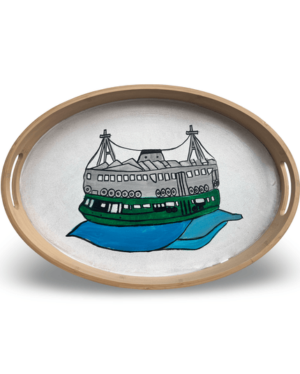 Casa Duniya Hand-Painted Hong Kong Star Ferry Tray Hong Kong Star Ferry Tray