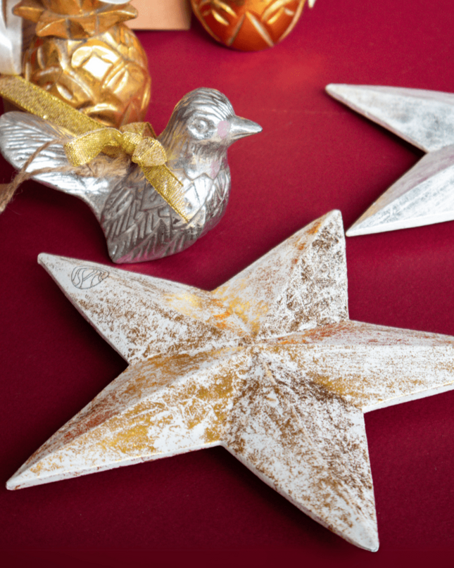 Casa Duniya Handcrafted Wooden Ornament Najma Ornament