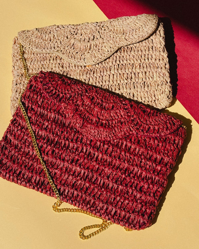 Casa Duniya Handwoven Raffia Summer Beach Clutch Araya Raffia Clutch