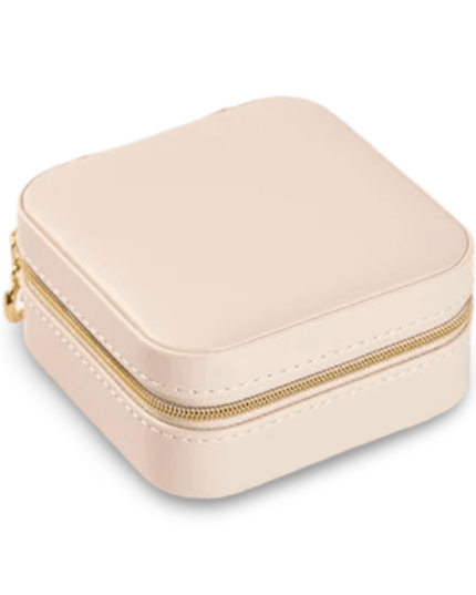 Casa Duniya Leather Jewelry Storage Beige Square Leather Jewelry Boxes