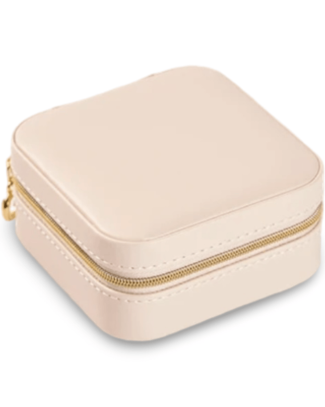 Casa Duniya Leather Jewelry Storage Beige Square Leather Jewelry Boxes