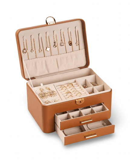 Casa Duniya Leather Jewelry Storage Brown Large Leather Jewelry Boxes