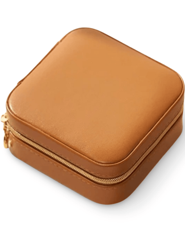 Casa Duniya Leather Jewelry Storage Brown Square Leather Jewelry Boxes