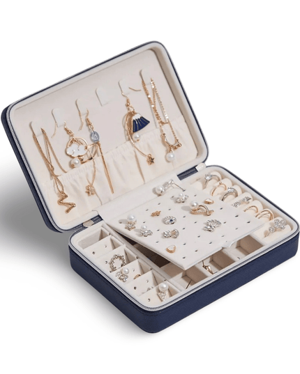 Casa Duniya Leather Jewelry Storage Navy Rectangular Jewelry Boxes