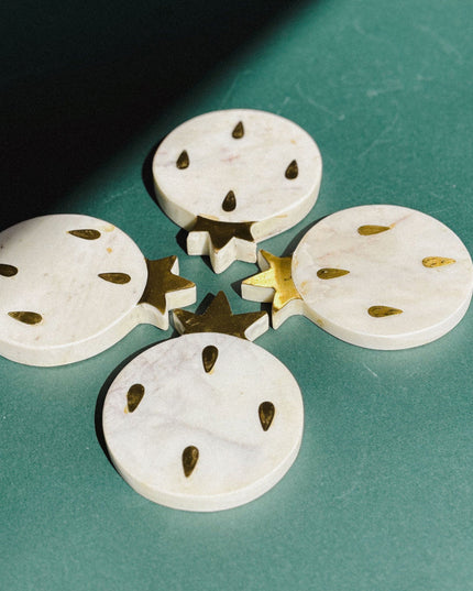 Casa Duniya Marble Coasters Granada Marble Coasters (set of 4)