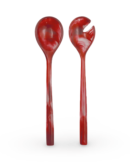 Casa Duniya Resin Salad Servers Red Colorful Resin Salad Servers