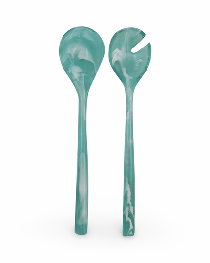 Casa Duniya Resin Salad Servers Turquoise Colorful Resin Salad Servers