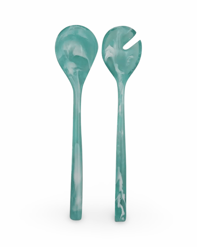 Casa Duniya Resin Salad Servers Turquoise Colorful Resin Salad Servers