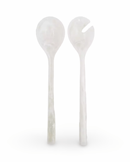 Casa Duniya Resin Salad Servers White Colorful Resin Salad Servers