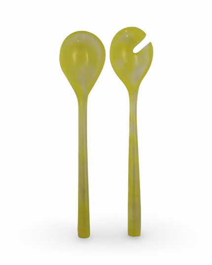 Casa Duniya Resin Salad Servers Yellow Colorful Resin Salad Servers
