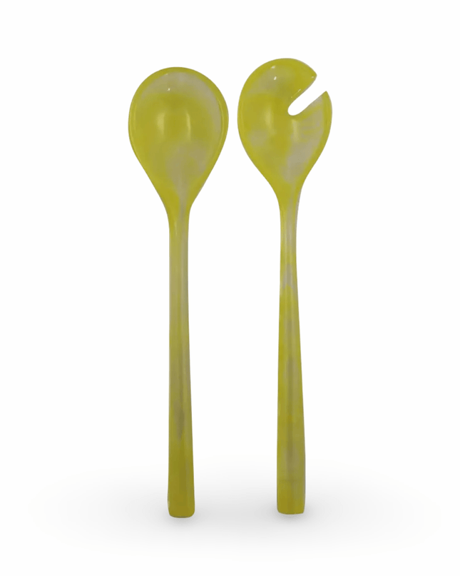 Casa Duniya Resin Salad Servers Yellow Colorful Resin Salad Servers