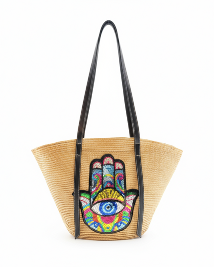 Casa Duniya Sequins Evil Eye Tote Bag Adina Evil Eye Beach Bag
