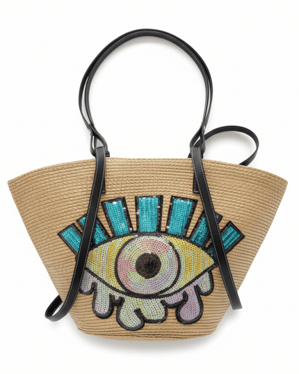 Casa Duniya Sequins Evil Eye Tote Bag Delilah Evil Eye Beach Bag