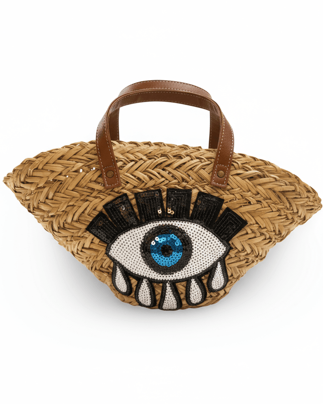 Casa Duniya Sequins Evil Eye Tote Bag Sarah Evil Eye Beach Bag