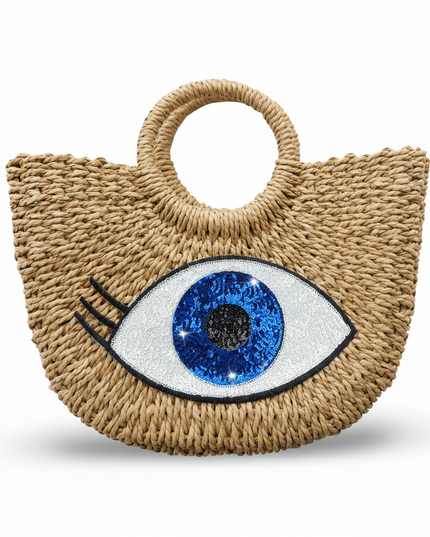 Casa Duniya Sequins Evil Eye Tote Bag Talia Evil Eye Beach Bag