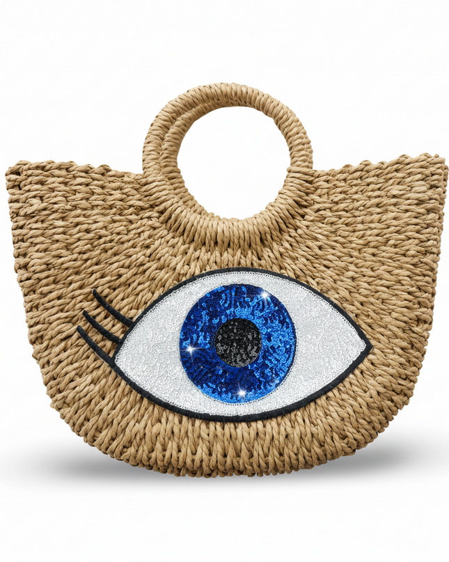 Casa Duniya Sequins Evil Eye Tote Bag Talia Evil Eye Beach Bag