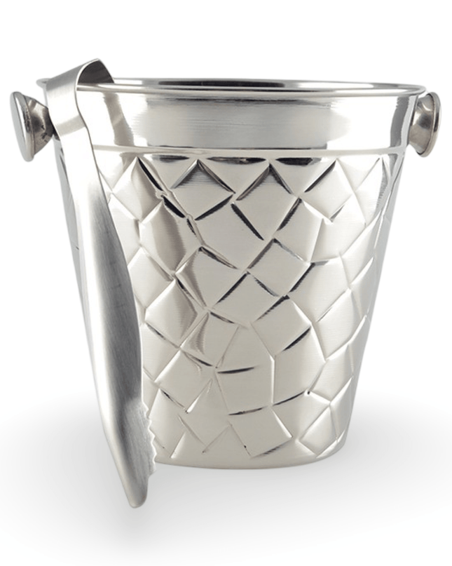 Casa Duniya Silver Decorative Ice Bucket Salila Ice Bucket with Tongs