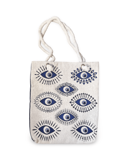 Casa Duniya Evil Eye Tote Bag Cairo Evil Eye Canvas Beach Bag