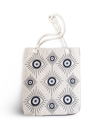 Casa Duniya Evil Eye Tote Bag Damascus Evil Eye Canvas Beach Bag