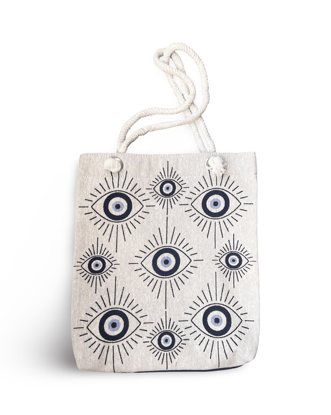 Casa Duniya Evil Eye Tote Bag Damascus Evil Eye Canvas Beach Bag
