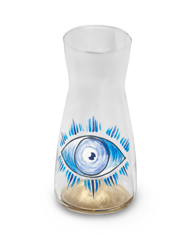Casa Duniya Hand-Painted Evil Eye Water Jug Maryam Water Carafe