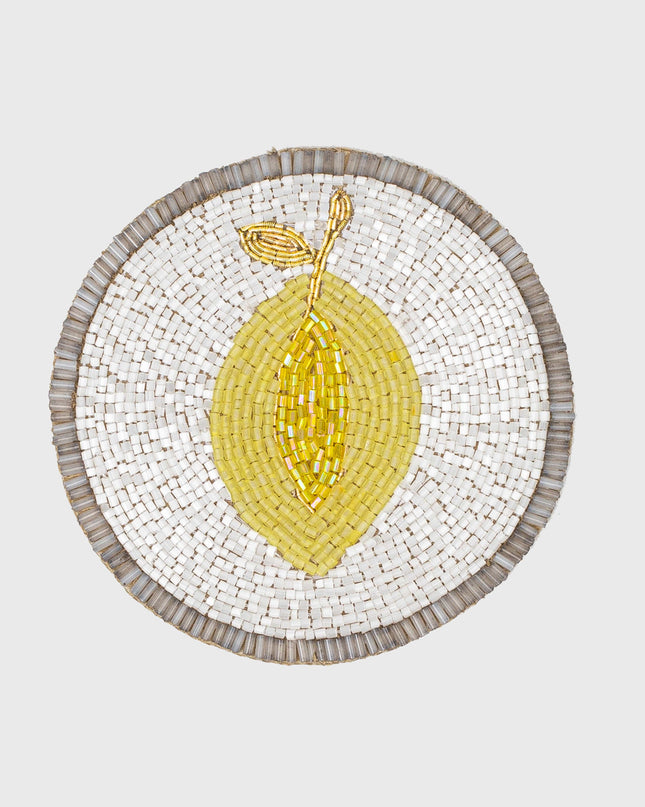 Casa Duniya Beaded Coasters Lemon Coaster (set of 4)