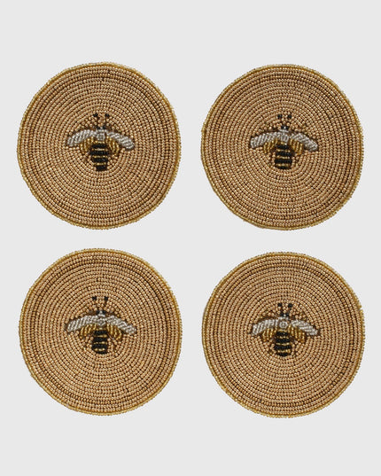 Casa Duniya Beaded Coasters Stripey Bee Coasters (set of 4)