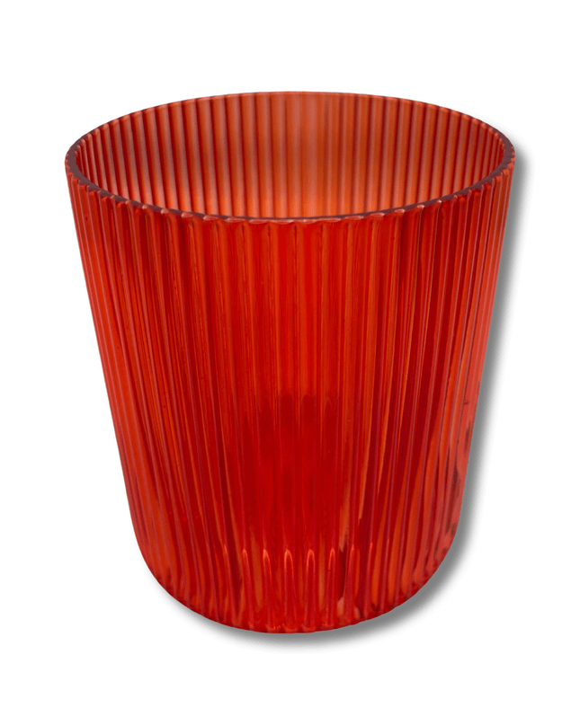 Casa Duniya Colorful Drinking Glasses Red Dhari Glasses (set of 4)