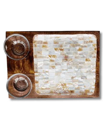 Casa Duniya Decorative Serving Trays Large Lulu Tray with Bowls