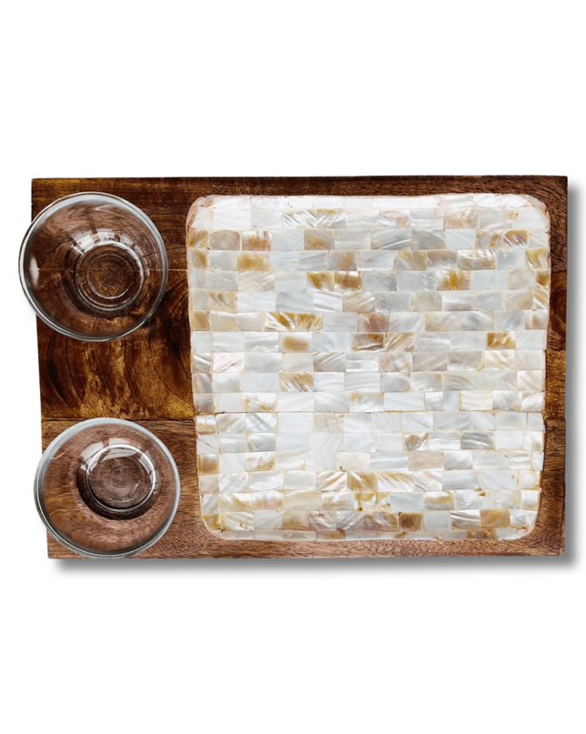 Casa Duniya Decorative Serving Trays Large Lulu Tray with Bowls