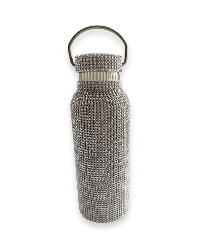 Casa Duniya Embellished Crystal Water Bottle Silver Rhinestone Water Bottle