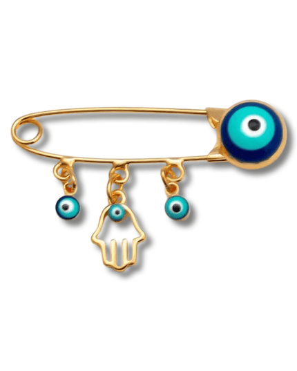 Casa Duniya Evil Eye Brooches Gold Evil Eye / Hamsa Evil Eye Baby Pin