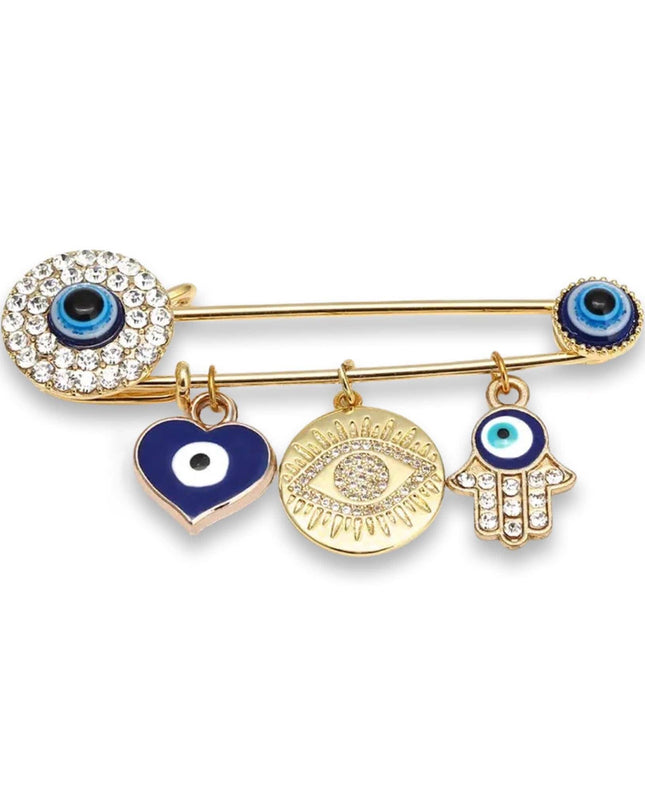 Casa Duniya Evil Eye Brooches Gold Nazar Coin Nazar Brooches
