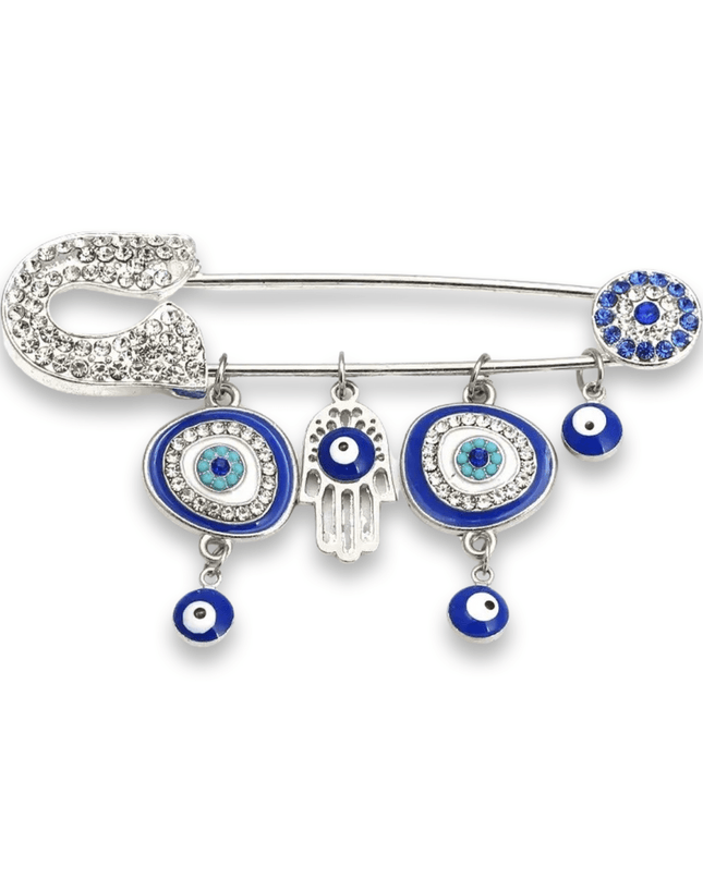 Casa Duniya Evil Eye Brooches Silver Nazar Hamsa Nazar Brooches