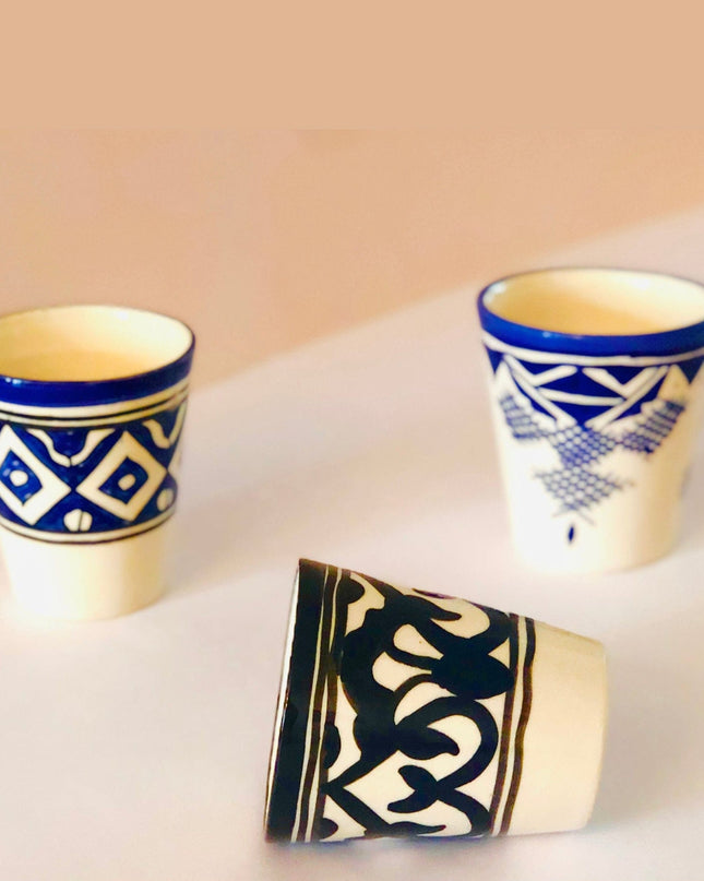 Casa Duniya Hand-Painted Ceramic Water Glasses Azala Water Glass