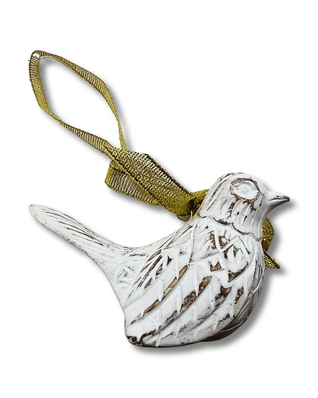 Casa Duniya Handcrafted Wooden Ornament White Pachi Ornament